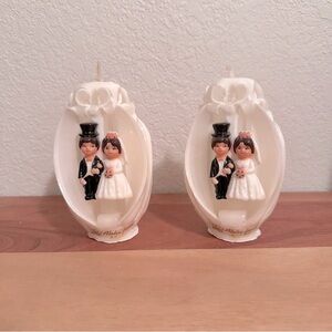 New Handmade Wedding Couple Candle Set